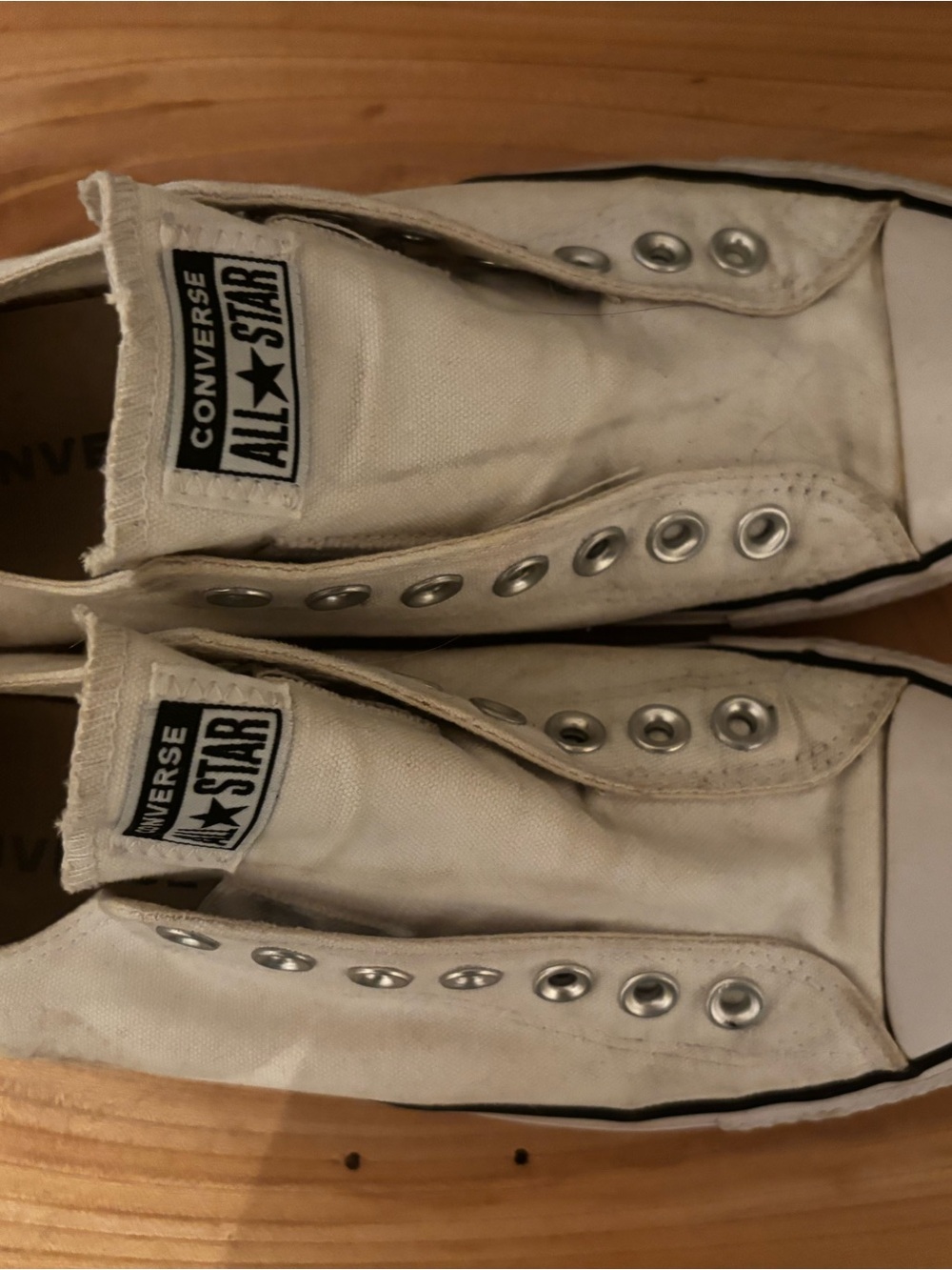 Converse White Low Top Canvas Sneakers - Women’s Slip-On Style